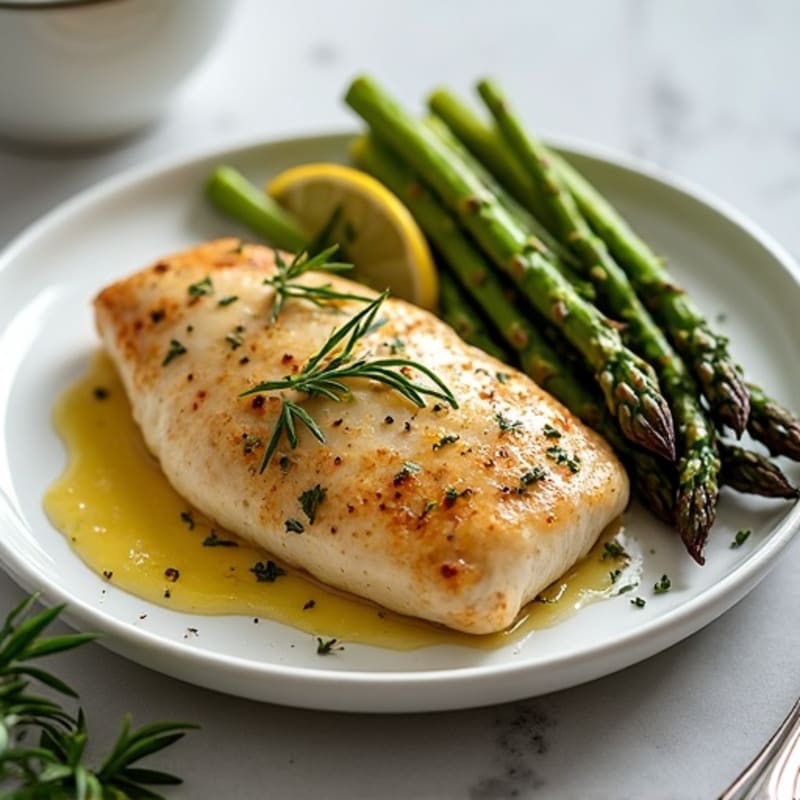 Lemon-Herb Roasted Chicken Breast with Roasted Asparagus