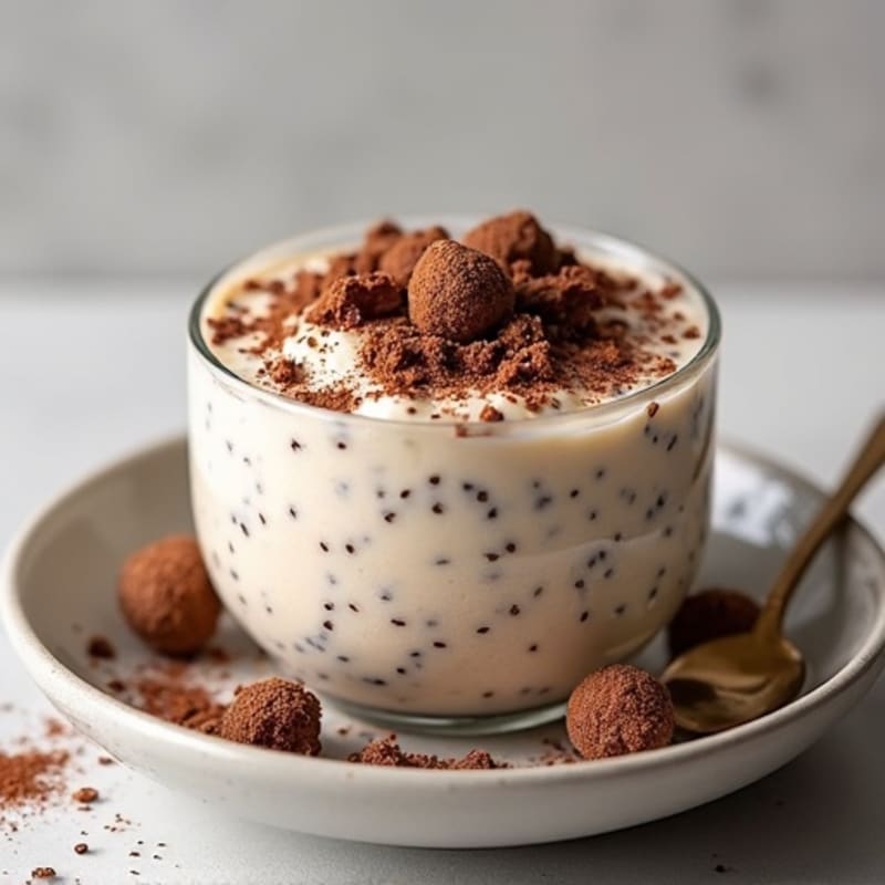 Cottage Cheese Protein Pudding with Cocoa and Chia Seeds