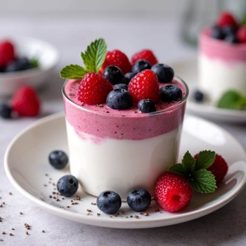 Silky Greek Yogurt Protein Mousse with Mixed Berries