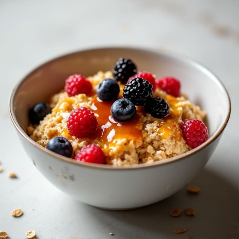 Warm Maple-Kissed Berry Baked Oatmeal