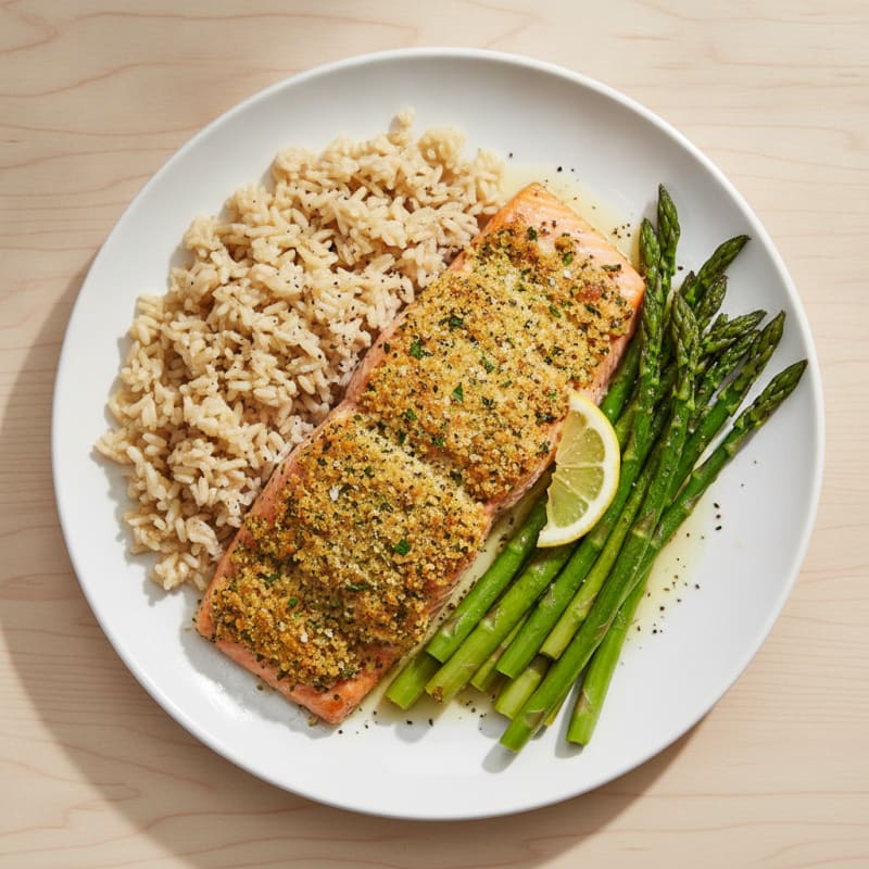 Herb-Crusted Salmon with Roasted Asparagus