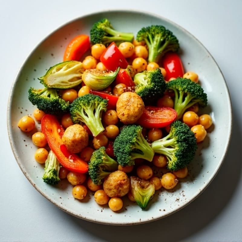 Sheet Pan Roasted Vegetables with Crispy Chickpeas