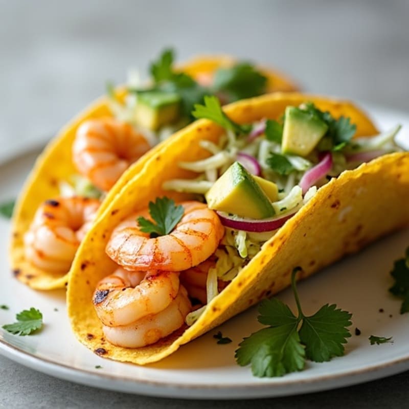 Pan-Seared Shrimp Tacos with Fresh Cabbage Slaw