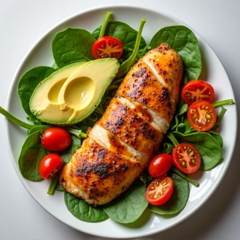 Roasted Chicken and Sweet Potato Power Salad with Maple Balsamic Vinaigrette