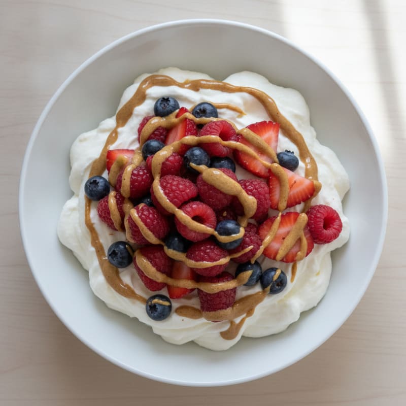 Greek Yogurt Protein Mousse with Mixed Berries