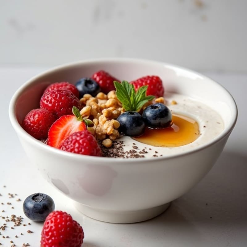 Silky Protein Yogurt Bowl with Mixed Berries
