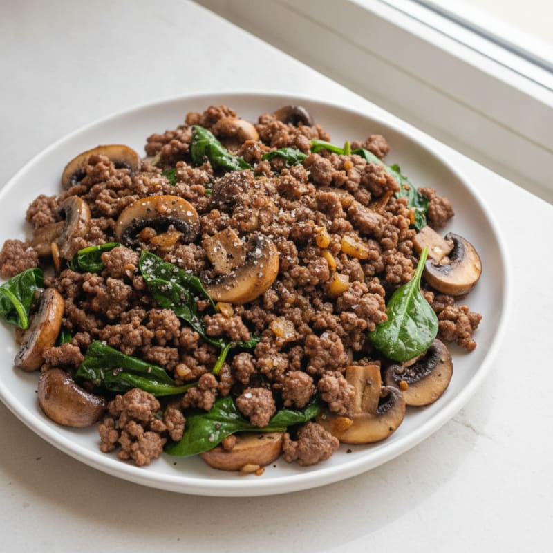 Savory Ground Beef and Mushroom Skillet