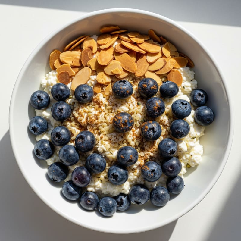 Cottage Cheese Berry Protein Bowl with Almonds
