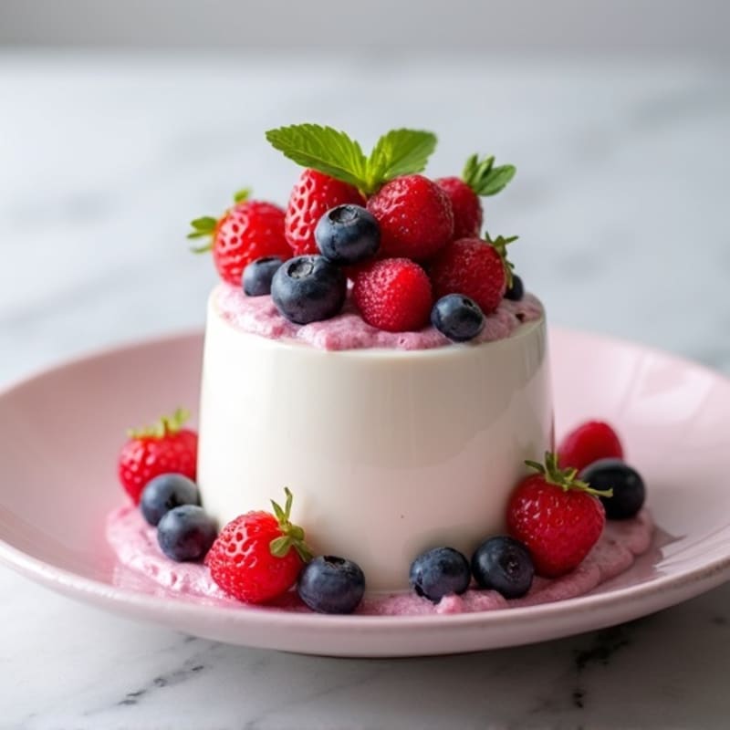 Greek Yogurt Protein Mousse with Mixed Berries