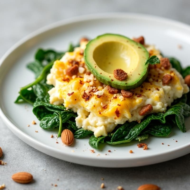 Egg White Scramble with Spinach and Turkey Sausage