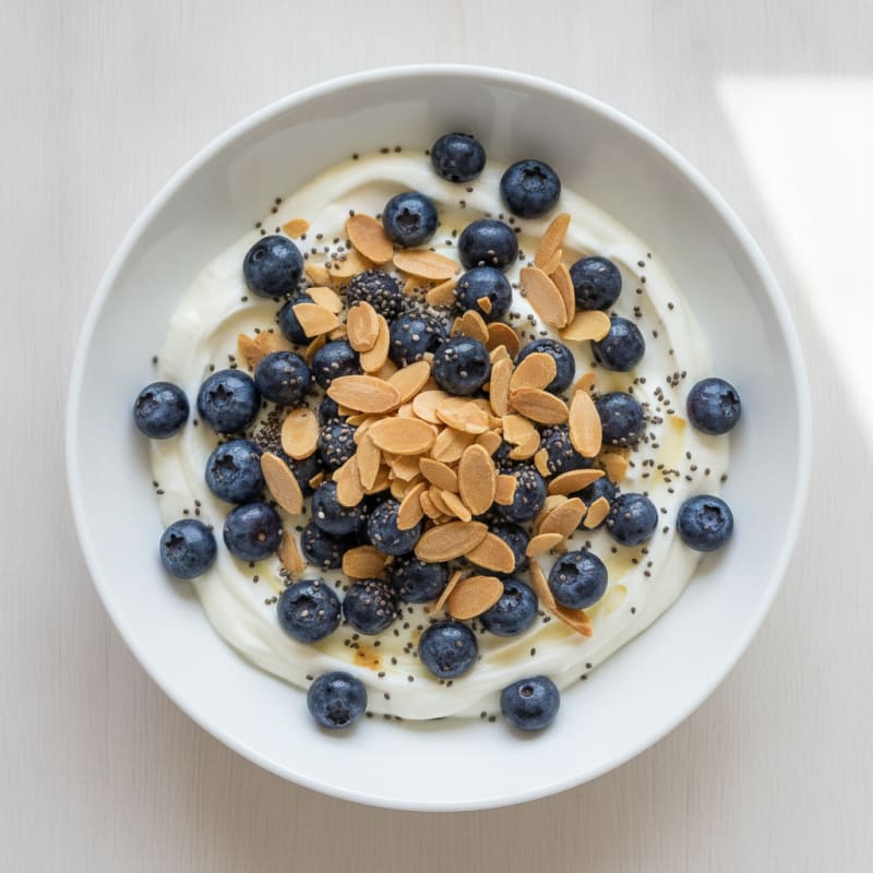 Greek Yogurt Protein Bowl with Berries and Almonds