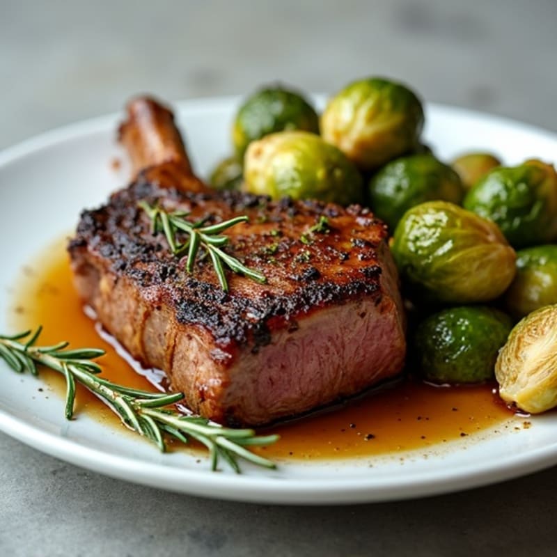 Herb-Roasted Lamb with Crispy Brussels Sprouts