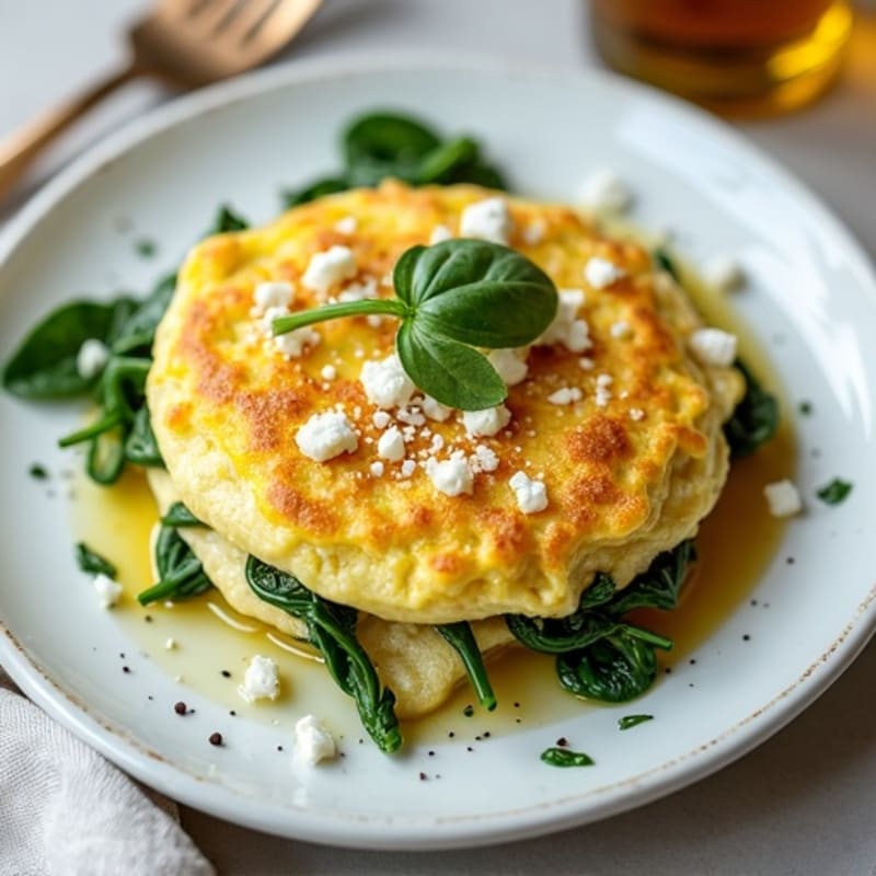 Fluffy Spinach Feta Egg White Omelette