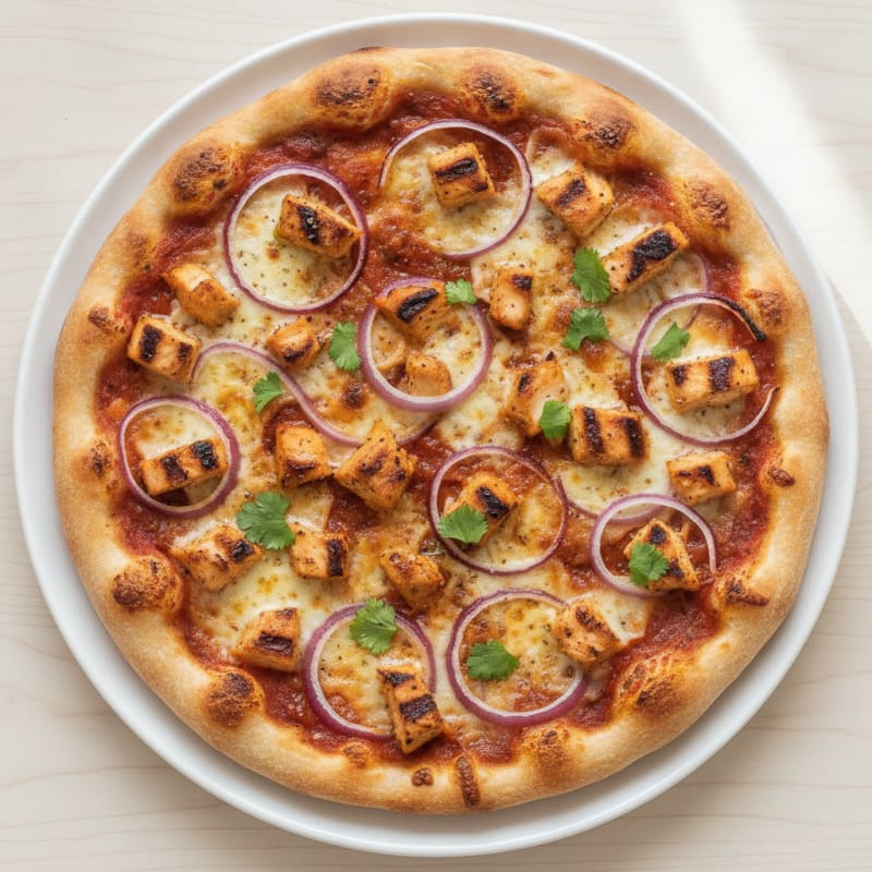 BBQ Chicken Pizza with Red Onion