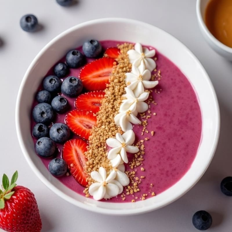 Silken Tofu and Berry Protein Smoothie Bowl