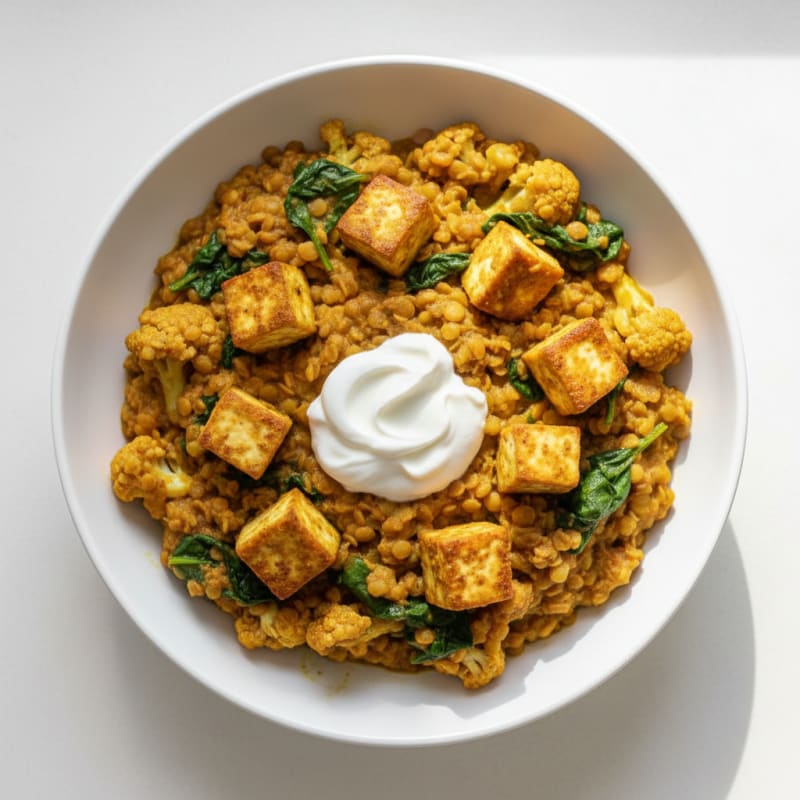 Lentil and Vegetable Curry Bowl