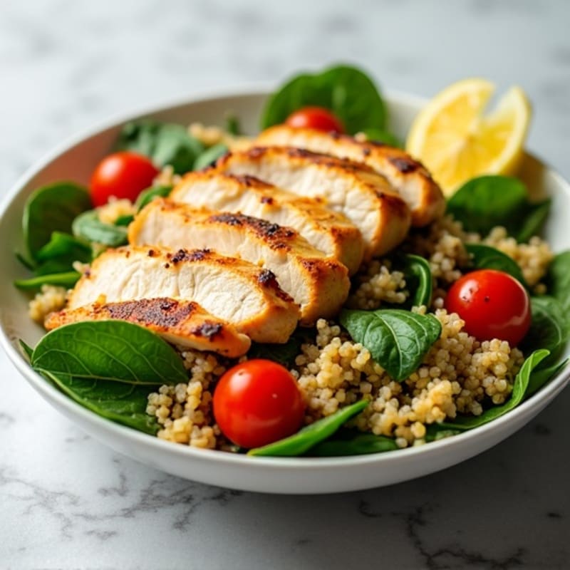 Grilled Chicken and Quinoa Spinach Salad