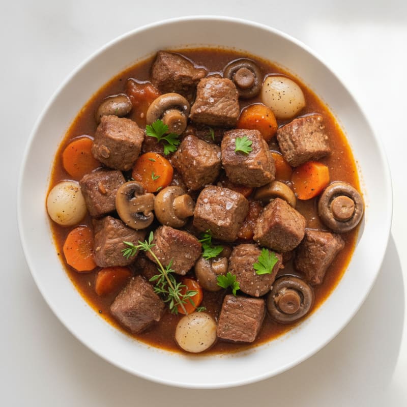 Classic Beef Bourguignon with Pearl Onions