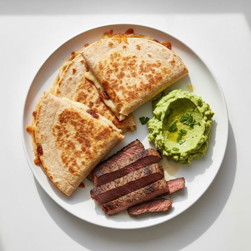 Carne Asada Quesadillas with Guacamole