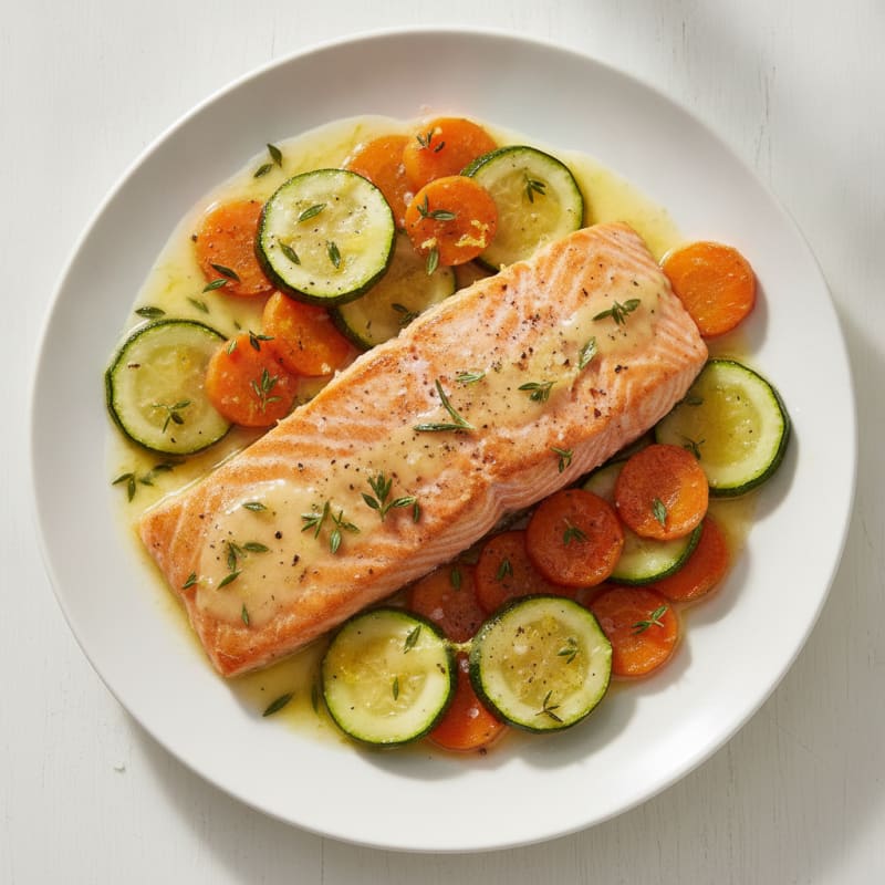 Baked Salmon with Lemon-Herb Roasted Vegetables