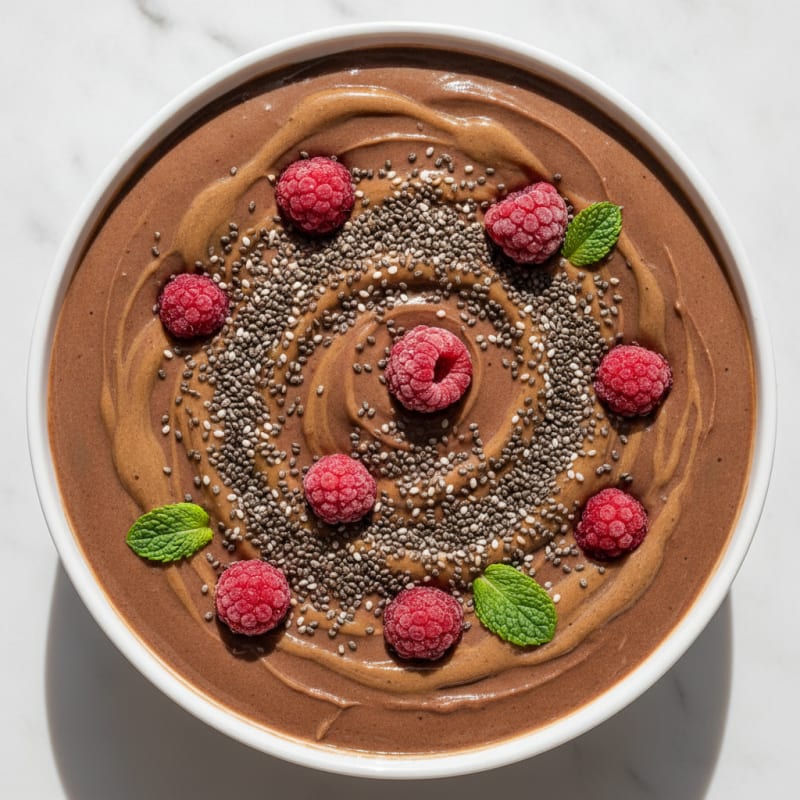 Chocolate Protein Smoothie Bowl with Chia Seeds