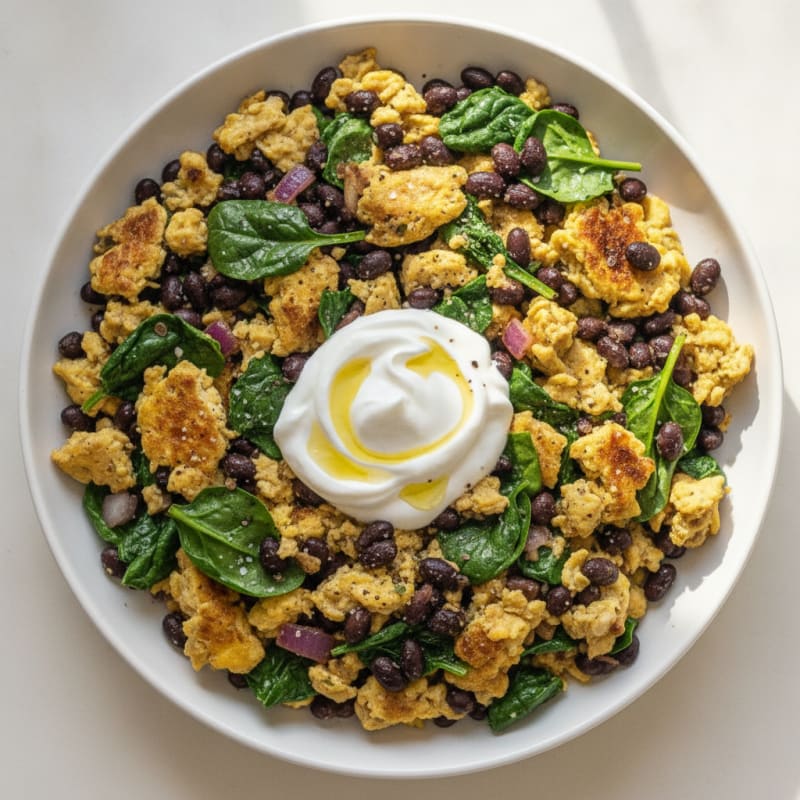 Hearty Egg and Black Bean Scramble