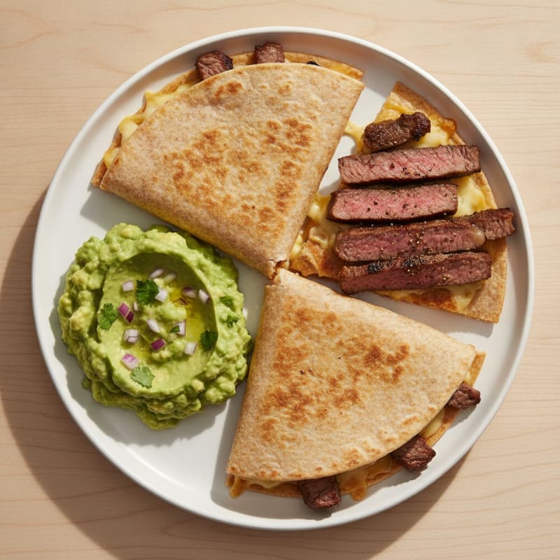 Carne Asada Quesadillas with Guacamole