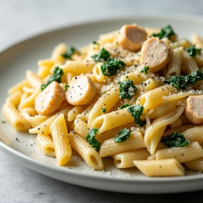 Healthy Creamy Chicken Alfredo Pasta