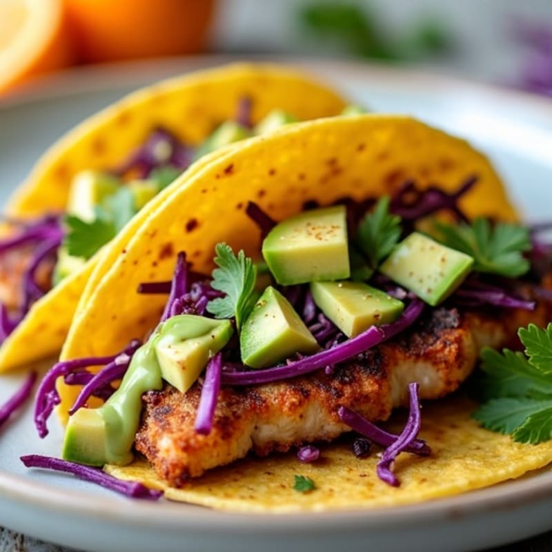 Crispy Citrus-Garlic Pork Tacos with Fresh Cabbage Slaw
