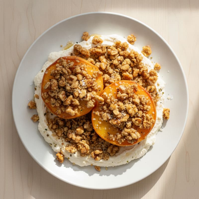 Baked Peaches with Honey-Nut Crumble