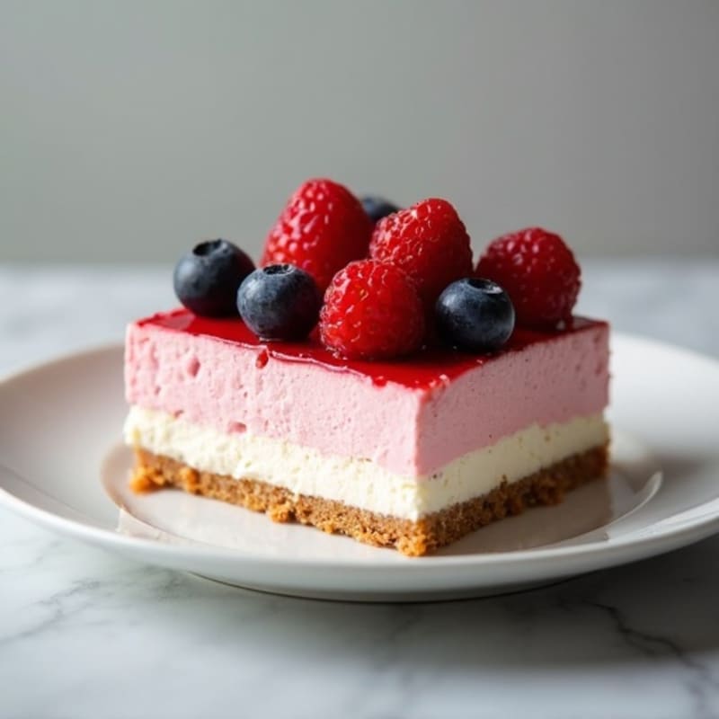 High-Protein Cottage Cheese Cheesecake with Fresh Berries