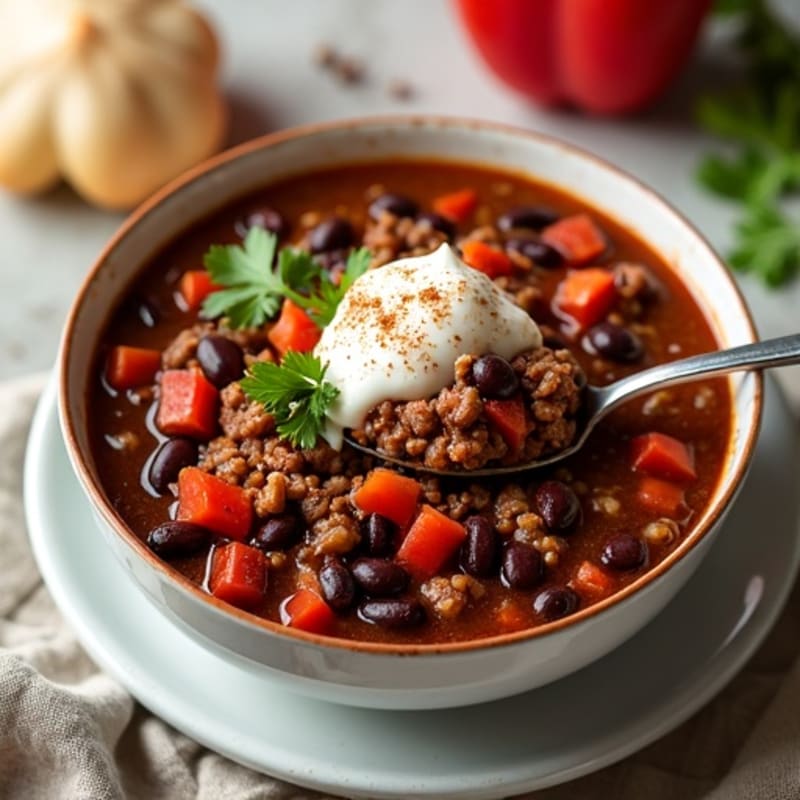 Hearty Black Bean and Ground Beef Chili