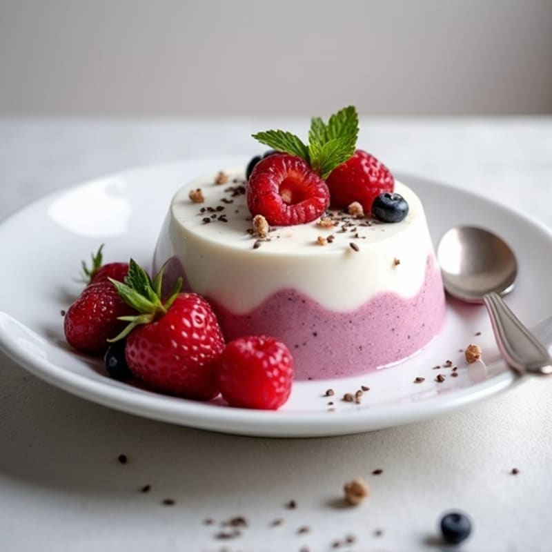 Greek Yogurt Protein Mousse with Mixed Berries