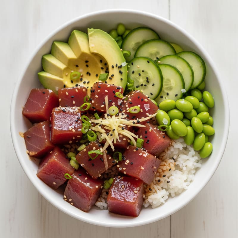 Ahi Tuna Hawaiian Poke Bowl