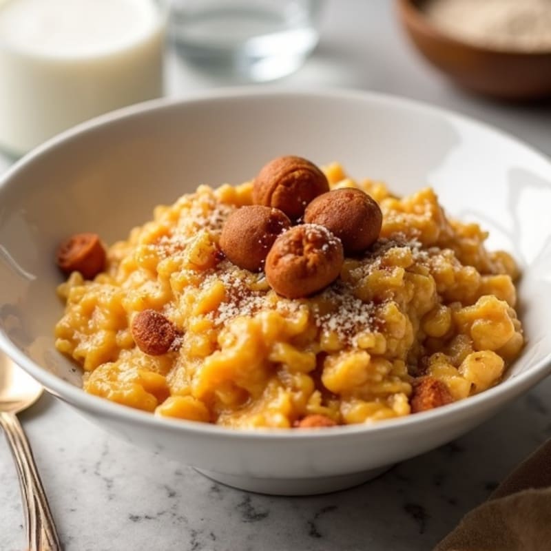 Creamy Maple-Spiced Pumpkin Protein Oatmeal