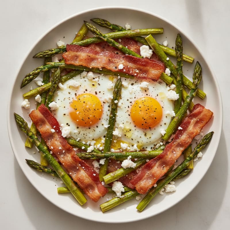 Baked Eggs with Roasted Asparagus