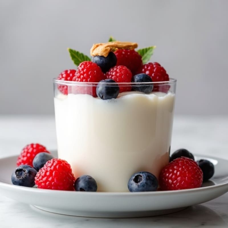 Greek Yogurt Protein Mousse with Mixed Berries