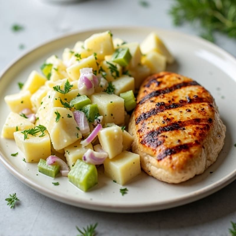 Creamy Dill Potato Salad with Grilled Chicken