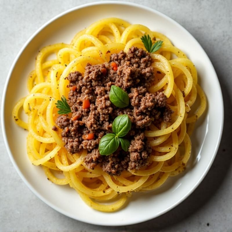 Garlic-Herb Spaghetti Squash with Italian Seasoned Ground Beef