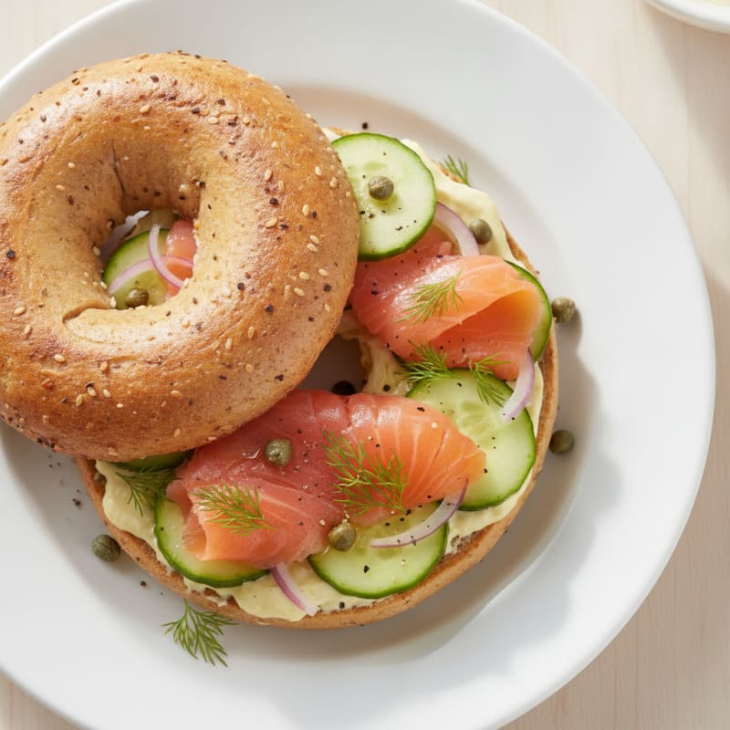Smoked Salmon Everything Bagel