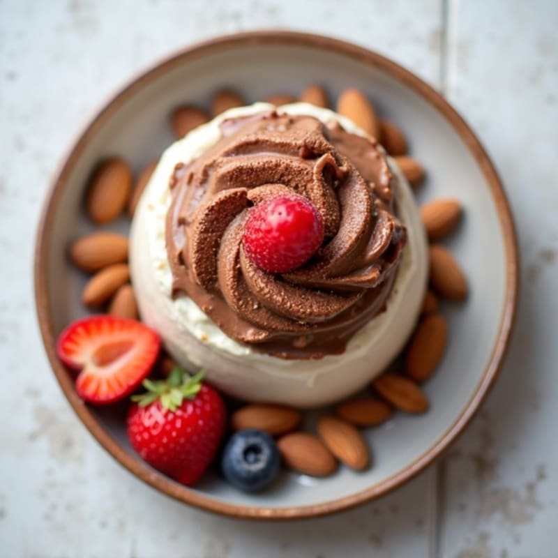 Silky Chocolate Protein Pudding with Almond Butter Swirl