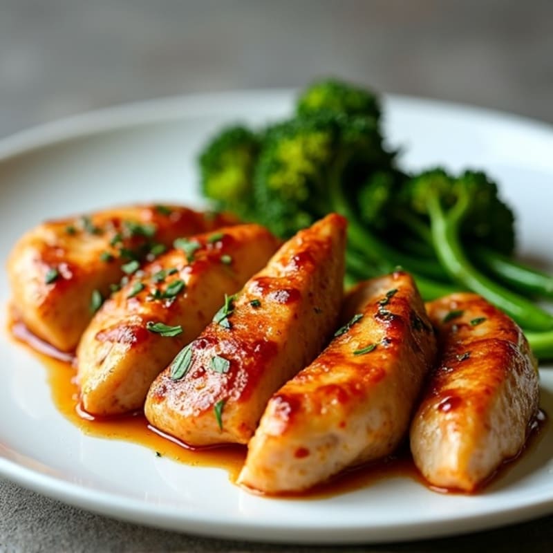 Sticky Ginger-Garlic Chicken with Roasted Broccolini