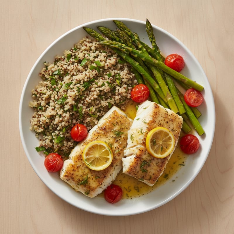 Lemon Herb Baked Alaskan Cod