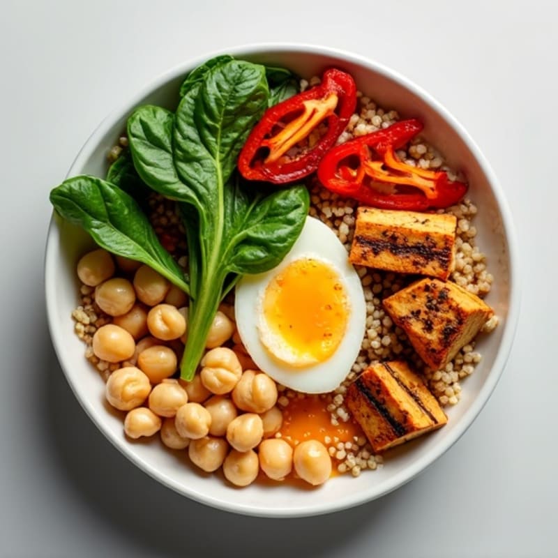 Creamy Roasted Red Pepper Hummus Bowl