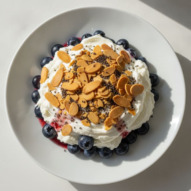 Greek Yogurt Protein Parfait with Berries and Almonds