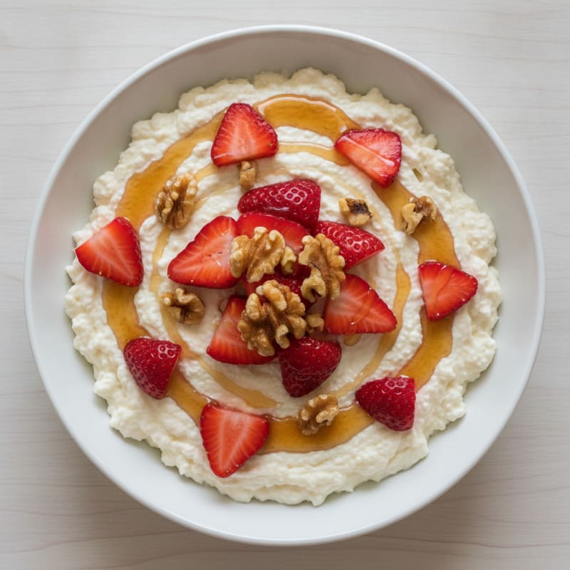 Silky Cottage Cheese Protein Pudding with Fresh Berries