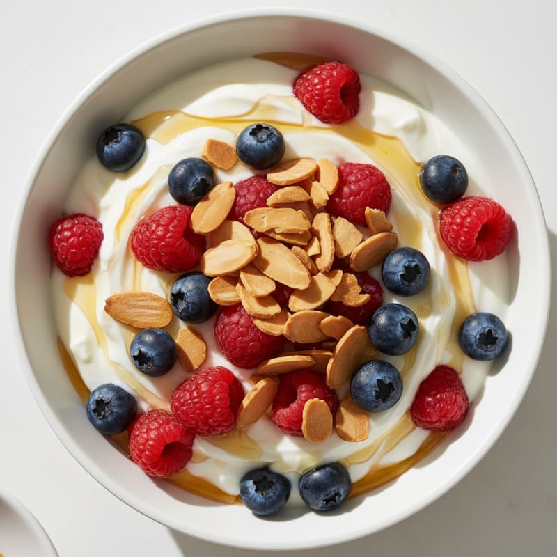 Greek Yogurt Parfait with Berries and Almonds