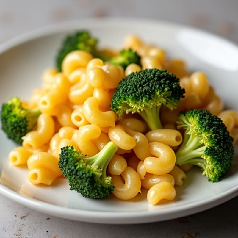Creamy Baked Whole Wheat Macaroni and Cheese with Roasted Broccoli