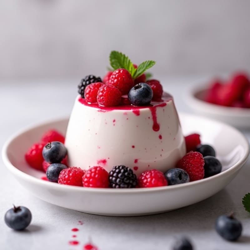 Silky Protein Greek Yogurt Mousse with Mixed Berries