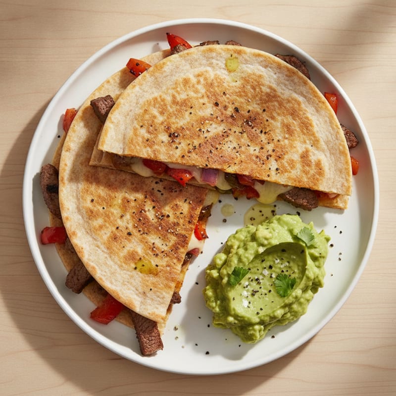 Carne Asada Quesadillas with Guacamole